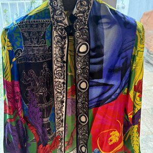 Versace Multicolor Silk Shirt 38